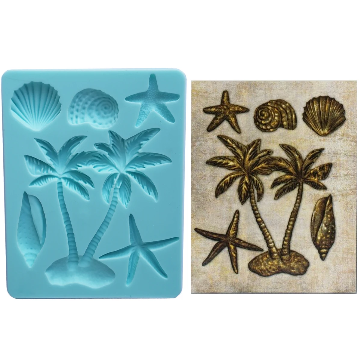 Chocolate Gum Paste Palm Trees Silicone Mold for Fondant Craft 