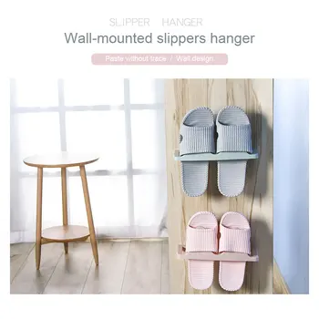 

1PC Stickup Shoe Rack Bathroom Wall Slipper Rack Household Stereo Space Saving Shoe Rack Storage Rack For Household Storage Rack