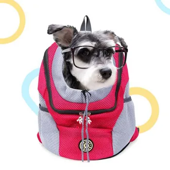

Outdoor Pet Dog Double Shoulder Portable Travel Backpack Pet Dog Carrier Bag Front Bag Mesh Backpack Head