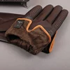 Gours – gants d'hiver en cuir véritable pour hommes, 2022, nouvelle marque de gants pour écran tactile, à la mode, chauds, noirs, mitaines en peau de chèvre, GSM012 ► Photo 3/6