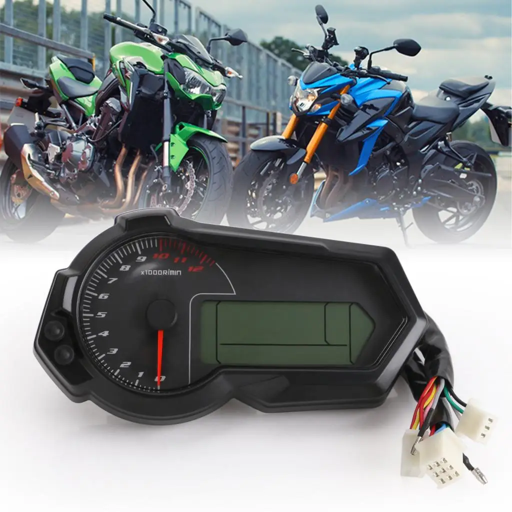 Universal LCD Motorcycle Speedometer Odometer  Fuel Gauge DIY 