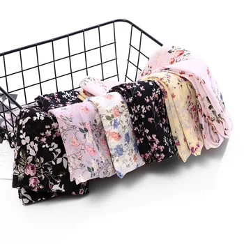 

2020 Fashion Polka Floral Bubble Chiffon Instant Hijab Shawl Women High Quality Head Wrap Foulard Sjaal Muslim Halstuch 180*75Cm