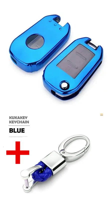 Tpu Car Key Case for Peugeot 3008 208 308 508 408 2008 Protector Cover Holder Skin Car Accessories - Название цвета: blue with keychain