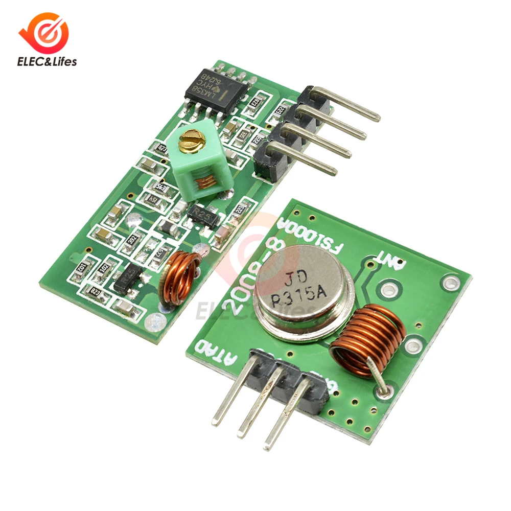 315Mhz 433Mhz RF Wireless Transmitter Module and Receiver Kit 5V DC 433MHZ For Arduino Raspberry Pi /ARM/MCU WL | Инструменты