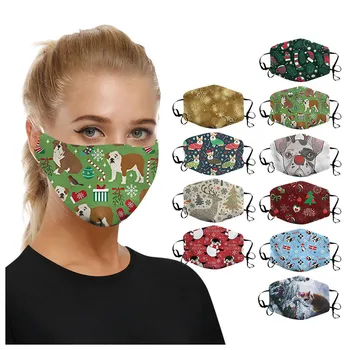 

Mascarilla 1pc Christmas Print Mouth Masks For Protection Face Mask Washable Earloop Mask Washable Reusable Funda Mascarillas