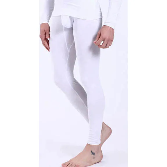 White Pants Мужское нижнее белье, длинные футболки с v-образным вырезом, набор мужских модальных термо-комплектов, нижнее белье, штаны+ топ, длинные футболки и кальсоны - Цвет: White Pants