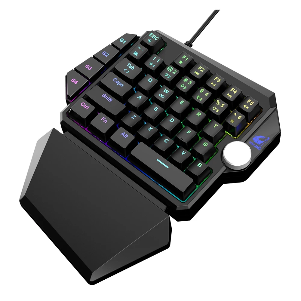 RGB Механическая игровая клавиатура K5 для одной руки 35 макроклавиш синий