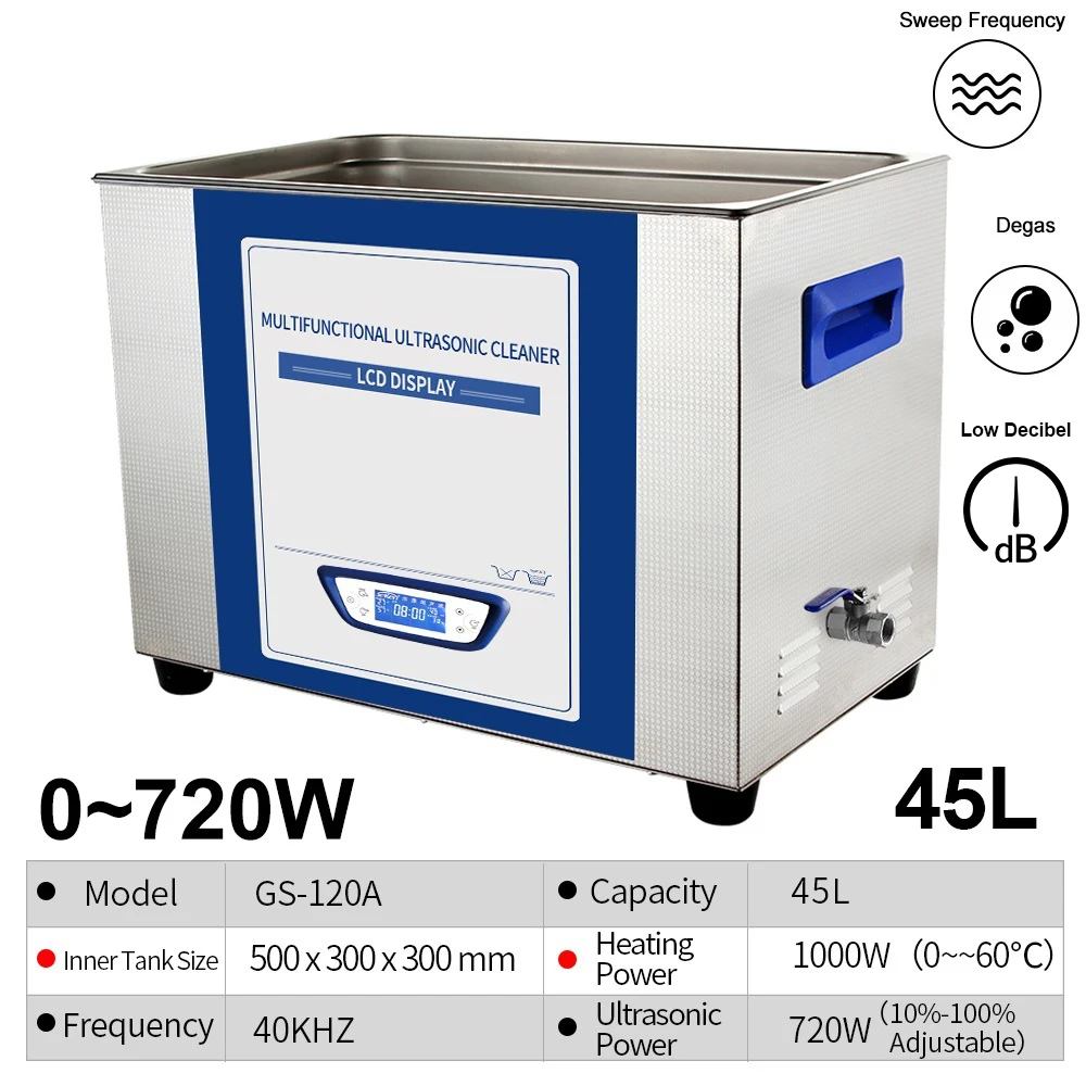 GENENG 45L Ультразвуковой очиститель развертки частоты дегазирования функция сна