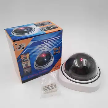 

Plastic Smart Indoor/Outdoor Fake CCTV Security Camera with Flashing Red LED Lights Dummy Surveillance Home Dome Camera