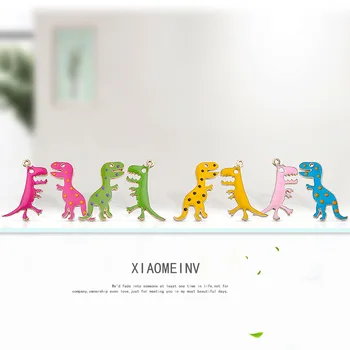 

10pcs/lot Cute Cartoon Dinosaur Enamel Charms for Earring Drop Oil Animal Floating Tag Jewelry DIY Accessories Bracelet Pendants