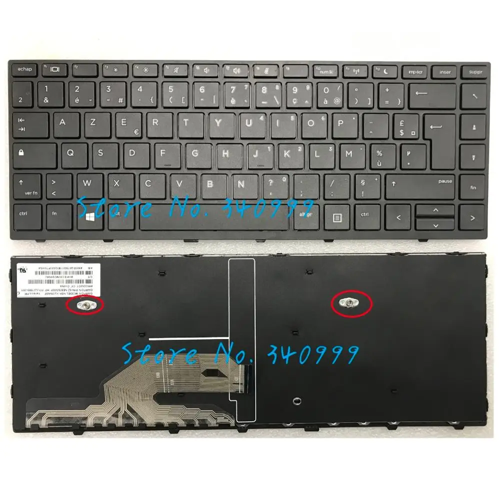 Tastiera Francese Azerty Per Hp Probook 445 G5 430 G5 440 G5 Con Cornice Senza Retroilluminazione