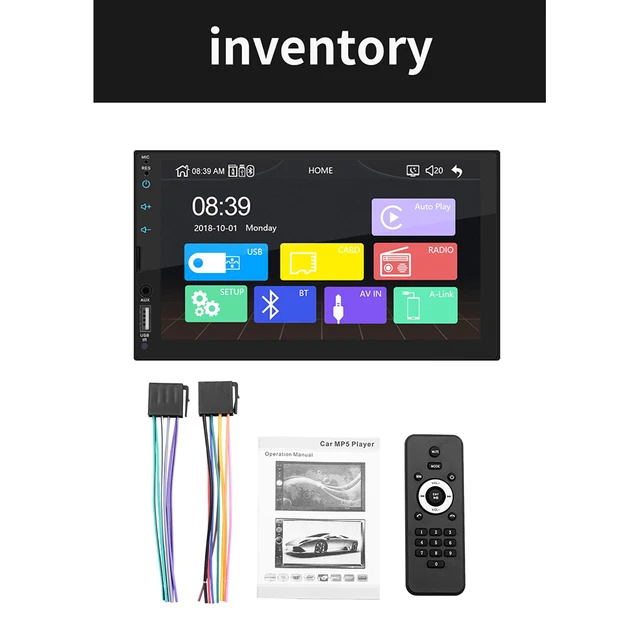 $US $65.40 7-inch Car MP5 Player HD Capacitive Screen Touch-sensitive Video Audio Player Car FM Radio Bluetoot