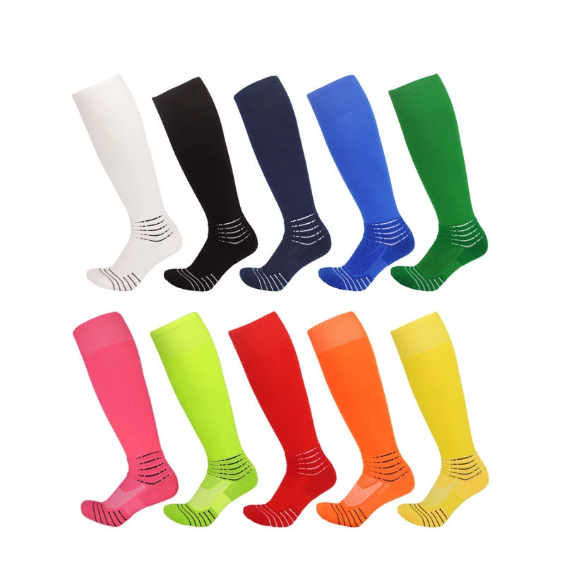Men's High-Tube Over Knee Football Socks Adults Thickened Non-Slip Sports Stockings High Quality Elastic Soccer Calcetines