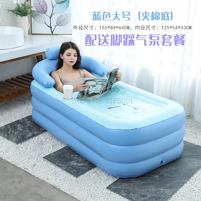 Красный Бытовые надувные ванны для взрослых, изоляционное складное ведро для ванной, портативное большое ванное ведро для мужчин и женщин, утолщенное ванное ведро - Цвет: Красный