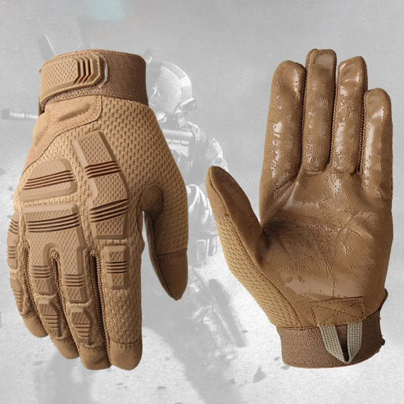 Тактические перчатки Тактические Перчатки для фитнеса на резиновой нескользящей подошве; защита варежки Для мужчин езда полный палец перчатка в Военном Стиле