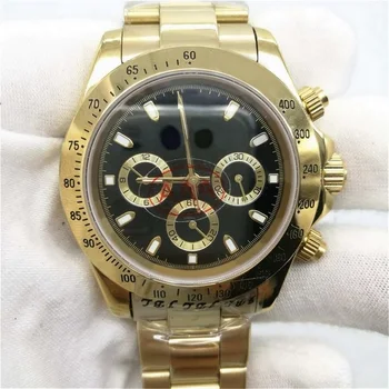 

luxury watch men 39mm AAA DAYTONA Automatic machinery No battery Stainless steel sweeping small dials work watches rolexable Y14