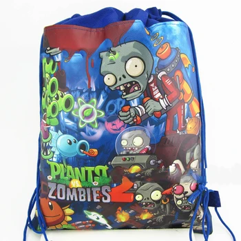 

12PCS Plants vs Zombies Backpack Happy Birthday Party Non-woven Fabrics Drawstring Gifts Bag Baby Shower Decoration Mochila Bags