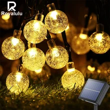 

Royalulu Crystal Solar LED Lights Outdoor String Lights for Garden Yard Home Wedding Christmas Decoration Solar Bulbs