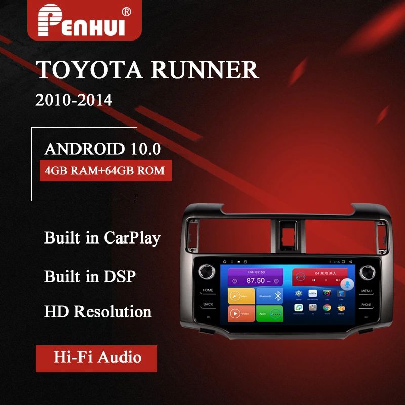 Android Car DVD For Toyota 4Runner (2010-2014) Radio Multimedia Video Player Navigation GPS 10.0 Double DIn | Автомобили и