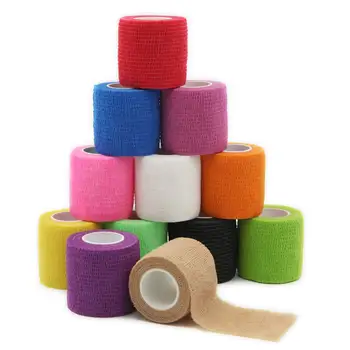 

12 Rolls Self-Adherent Wrap Sports Elastoplast Tapes Medical Breathable Athletic Bandage Emergency Treatment First Aid Kit