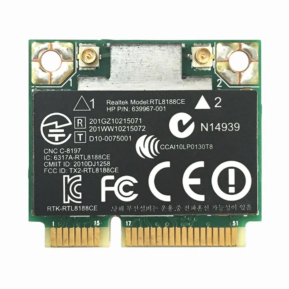 150 Мбит/с WiFi Mini PCI E de la tarjeta red para Realtek RTL8188CE Wireless N 802 11 B/G/N 640926 001 639967 001|Комплекты