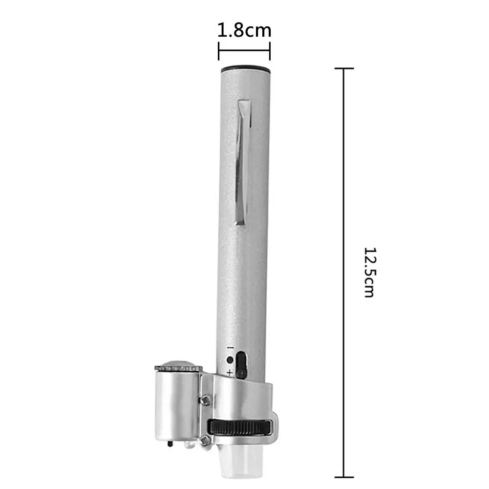 100x высокое увеличительное Мощность увеличительное Стекло металлическая ручка привода-образный микроскоп с регулируемой светодиодный свет MG10085-9#40