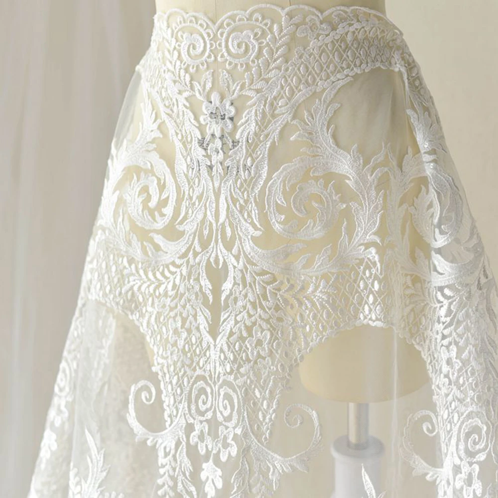 1 Yard Latest African Embroidered&amp Sequin Lace Fabric Wedding Dress Tulle Nets Nigerian For Women V2179 | Дом и сад