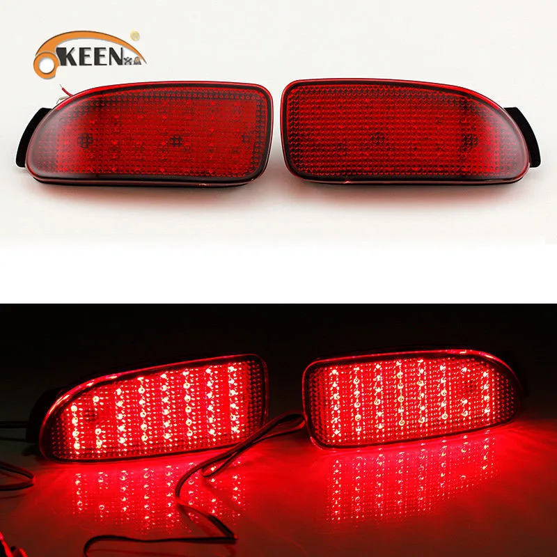 

OKEEN 2pcs Car LED Rear Bumper Reflector for Toyota Previa Estima Tarago 30 40 Series Turn Signal Parking Warning Brake Lights