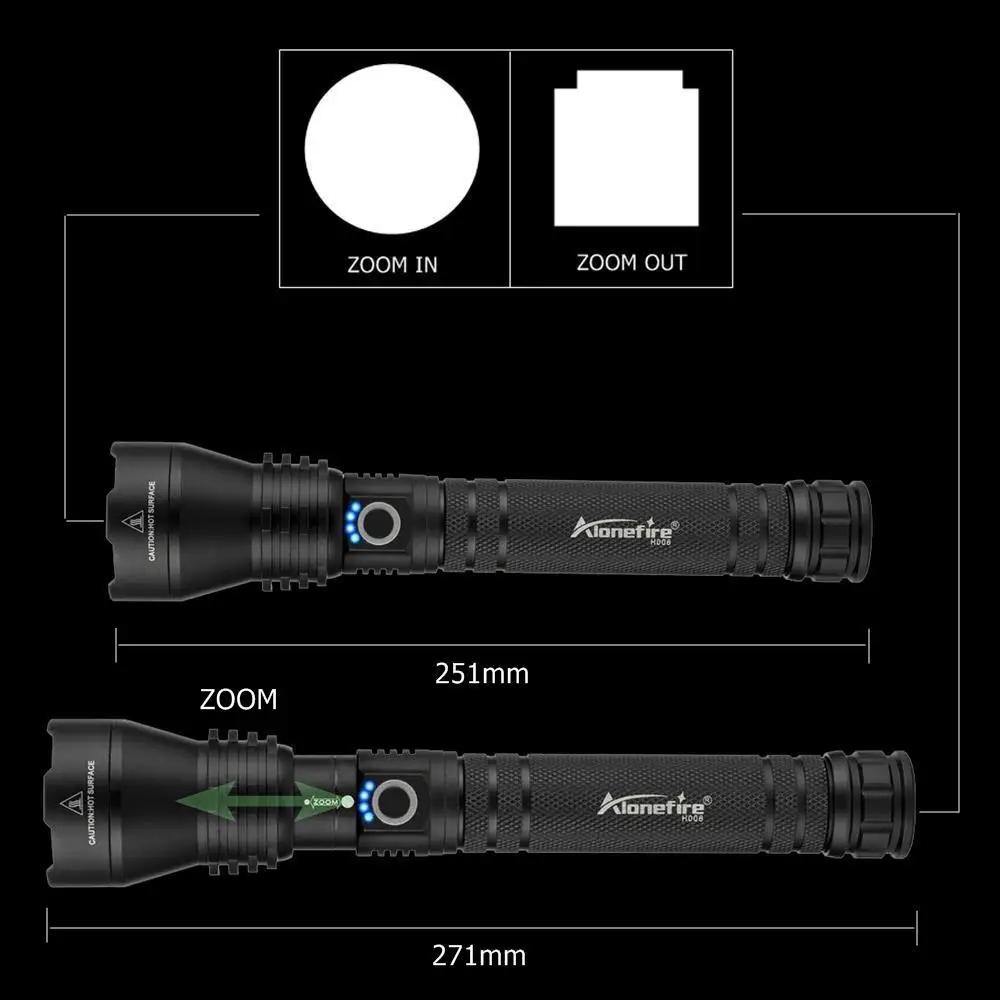 AloneFire H006 XHP50 самый мощный фонарик USB Zoom СВЕТОДИОДНЫЙ Фонарь тактический фонарь для самообороны охоты Xlamp 26650 аккумулятор