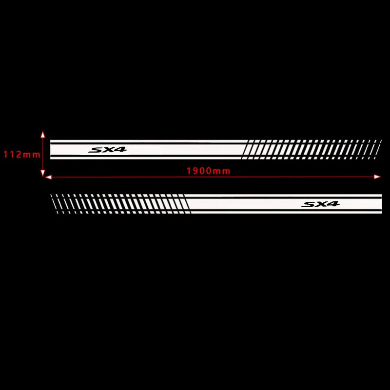 2 шт. стильная наклейка на кузов автомобиля виниловая наклейка на тело наклейка на боковой стороне наклейка в полоску s для Suzuki Sx4