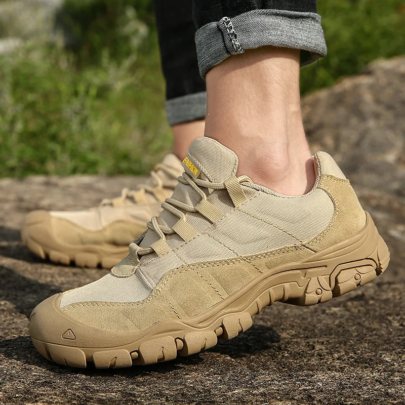 Cow Suede Leather Outdoor Breathable Male Sneakers Shoes running sneakers casual shoes sports shoes casual sneakers fashion sneakers leather shoes For Men Adult Non-Slip Casual Desert Tactical Autumn Patchwork Footwear
