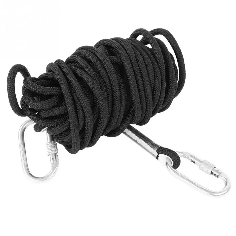

20m Survival Paracord Safety Rope Cord Climbing Rope Safety Cord 10.5mm Fire-fighting Escape Rescue with 2 Hooks Climbing Tools