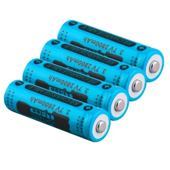 

4pcs 14500 Battery 3.7V 2800mAh Rechargeable Lithium Batteia 14500 AA Li-ion batteries for Led Flashlight Headlamps Toys RedBlue