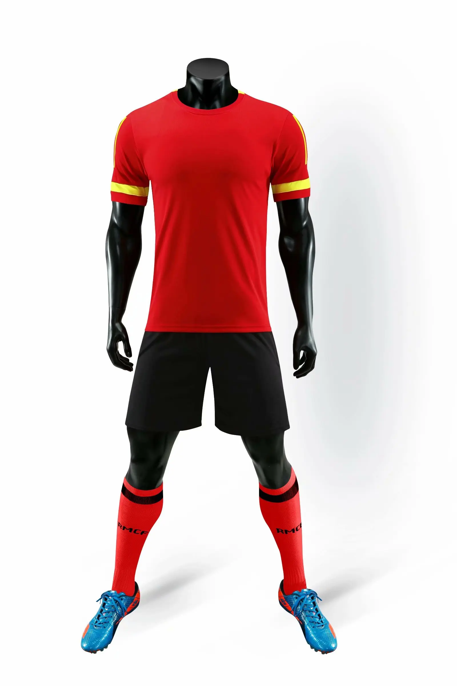 Футбольные майки, костюмы для детей, комплект одежды для взрослых, футбольные спортивные костюмы для мальчиков, тренировочная форма, шорты, Camisetas De Futbol - Цвет: Red