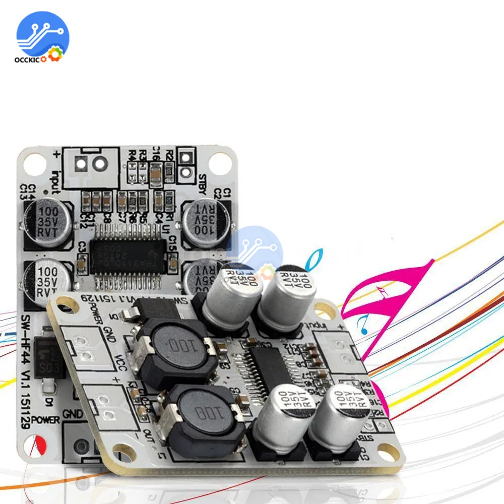 DollaTek DC 12V-24V TPA3116 D2 100W Mono Channel Amplificateur Audio Numérique Pour Voiture