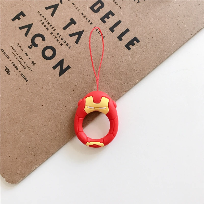 Hero series Cartoon phone strap Silicone Pendant Mobile Phone Straps Cute ring straps for iPhone Huawei Smart Phone - Цвет: 1