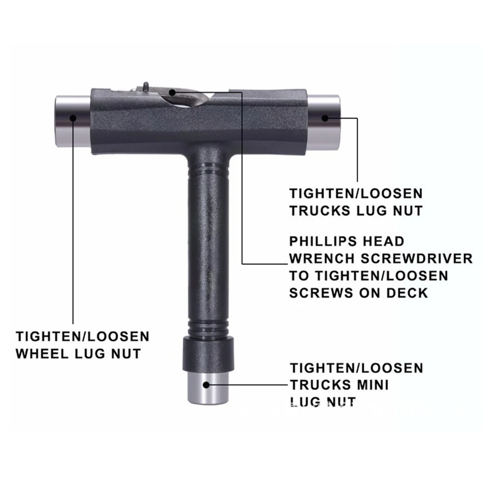 T Shape Skateboard Wrench Kit Multifunction MTB Bike Electric Scooter Repair Tools Snowboard Wrench Assembly, skateboard tools,skateboard accessories