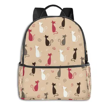 

2020 Hot Sale Women Men Unisex Cute Cats Pattern Backpack New Trend Teenager School Bag Couples Back Pack Travel Bag