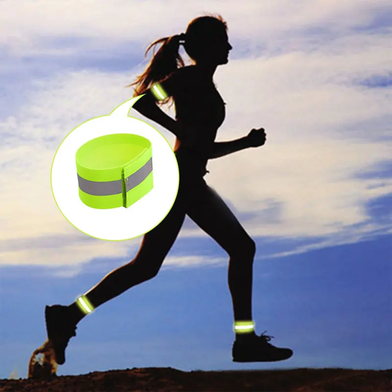 

New 2019 Band Reflective High Visibility Elastic Wristbands Ankle Wrist Arm Warning Running Cycling Night Warning Outdoor Sports