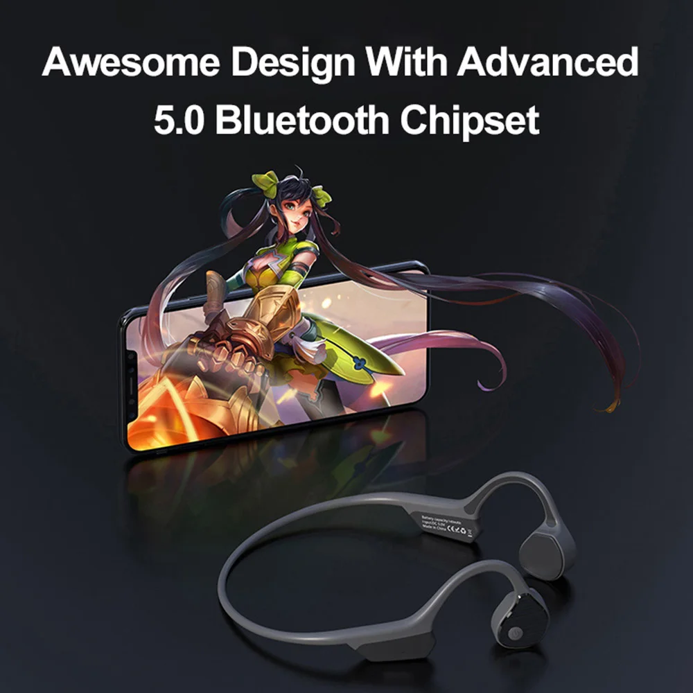 Pro9 Bone Conduction Bluetooth Headset Bluetooth 5.0 Wireless Outdoor Sports Headset Stereo Waterproof Bone Conduction Headset