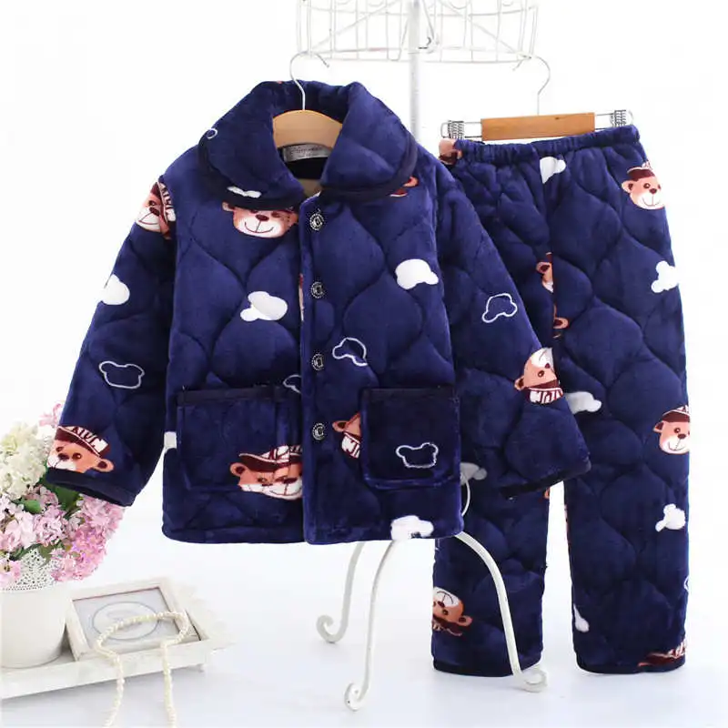 Pijama infantil; детская одежда; зимние пижамные комплекты; утепленная Пижама; комплект; детские пижамы; детская фланелевая одежда для сна; пижамы для младенцев - Цвет: 6160 pajama sets