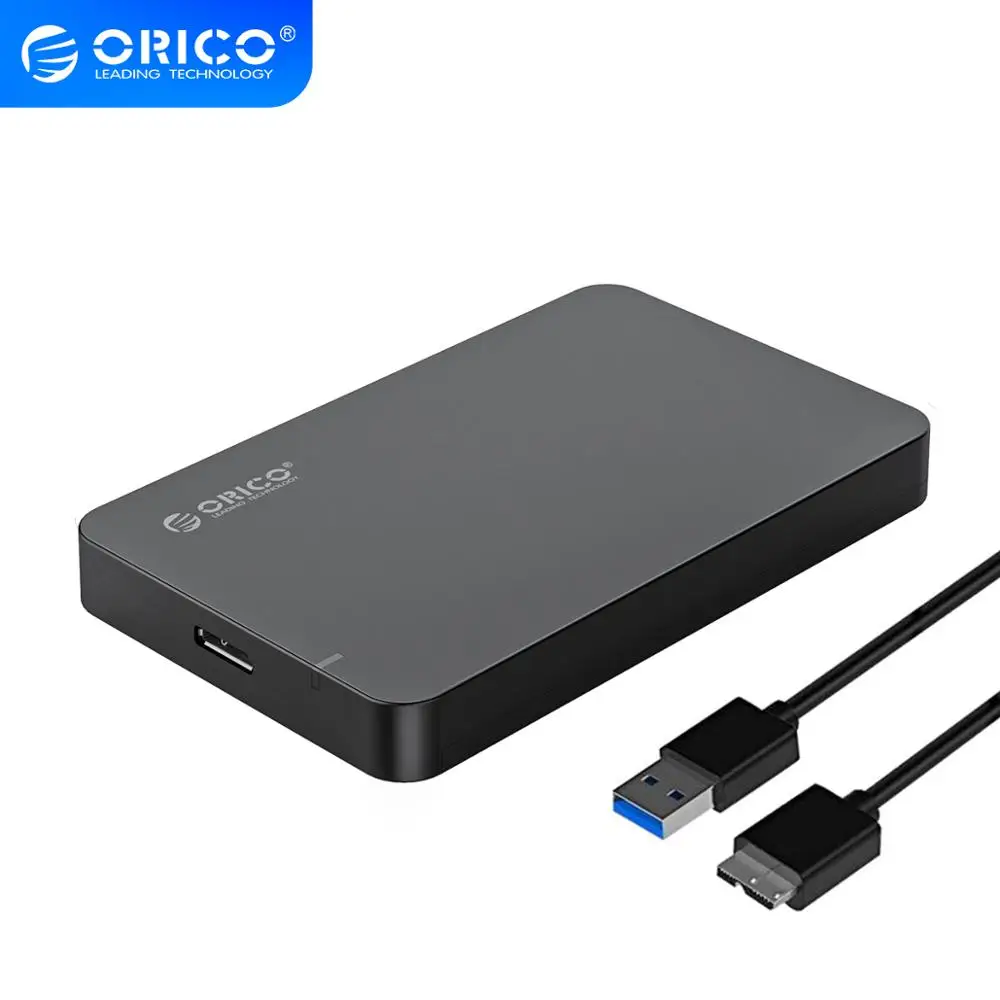 ORICO Case Esterno per Disco Rigido 2,5 9,5 mm HDD//SSD Max 4 TB con UASP (Nero) Custodia Esterna Portatile da USB3.0 a SATA per Supporto di Progettazione Senza Attrezzi da 7 mm