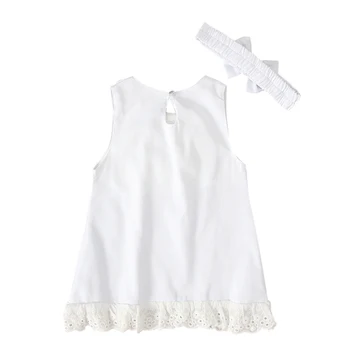 Summer Newborn Infant Baby Girl White Princess Lace Sleeveless Romper Dress Clothes Outfit Fashion Set 6