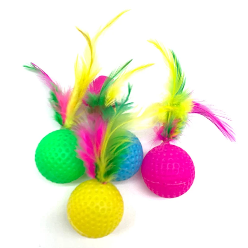 10pcs Feather Golf Ball Cat Toys 5