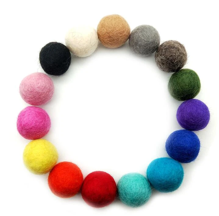 50pcs Lot 3cm 100 Wool Felt Balls Colorful Diy Pom Poms Craft Material Balls Of Wool Christmas Room Decro Decoration For Home Felt Aliexpress