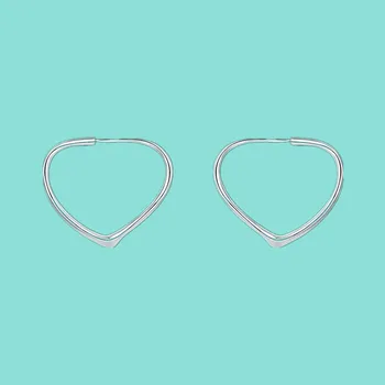 

New Fashion 925 Sterling Silver Hollow Peach Heart Earring Simple Earrings For Women Jewelry Christmas Gift
