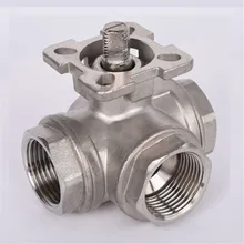 Высокая платформа трехходовой шаровой клапан SS304 из нержавеющей стали Т-типа l-типа с внутренней резьбой DN32-DN65