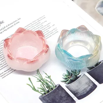 

Lotus shape mirror silicone mold DIY fondant decoration, candle holder / storage / flower pot / jewelry decoration accessories t