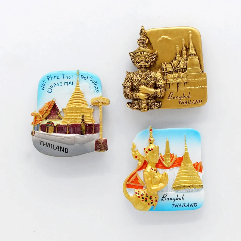 Thailand Pattaya elephant Shrimp soup 3D magnetic refrigerator paste souvenir Bangkok fridge magnets Collection home decoration magnetic fridge magnets magnetic fridge stickers refrigerator decor
