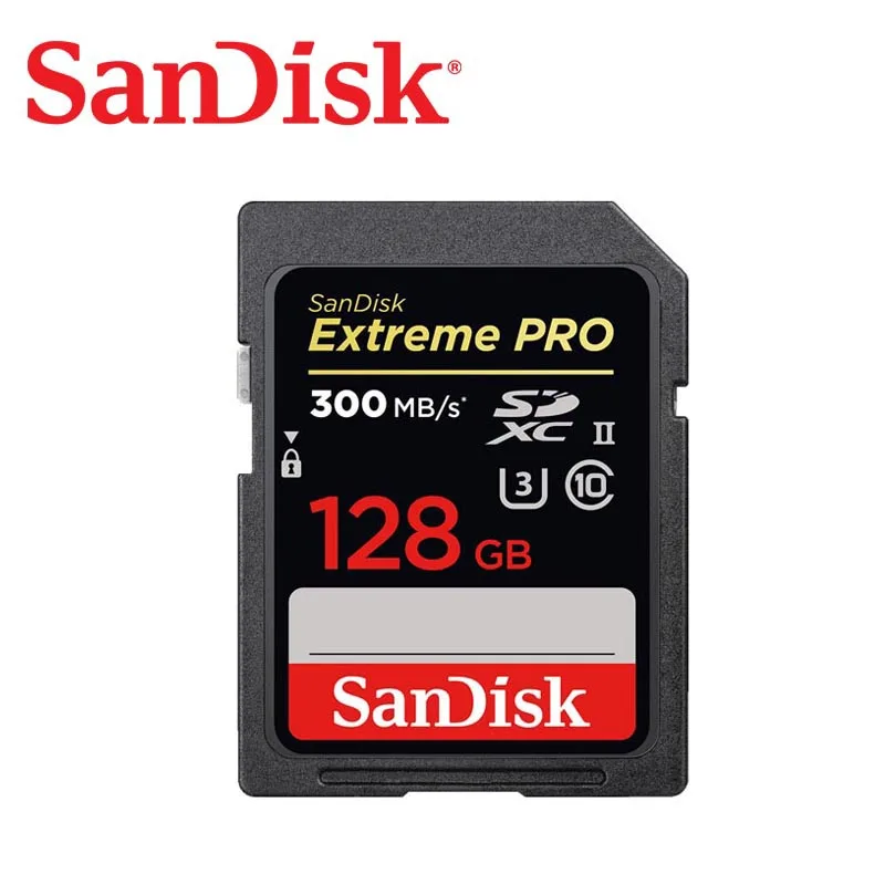 Sandisk Extreme Pro 32 Гб SDHC UHS-2 U3 Class10 флэш-карта памяти Скорость до 300 МБ/с. SDXPK карты для Sony Nikon Canon DSLR Камера - Емкость: 128 ГБ